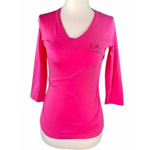 Blu Byblos Blu pink long sleeve with rhinestones top